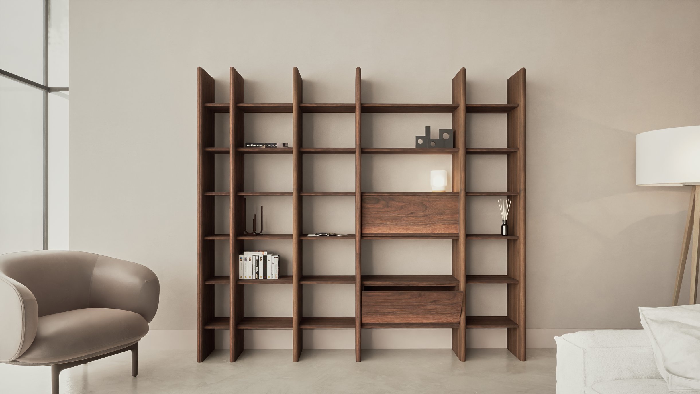 Walnoten wandkast op maat