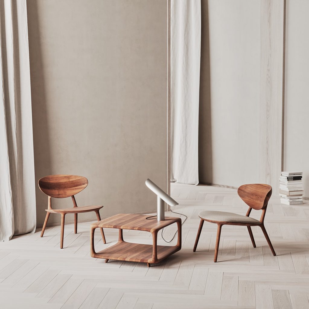 Artisan / Wu Fauteuil / Klassieke Design Loungefauteuil van Massief Hout