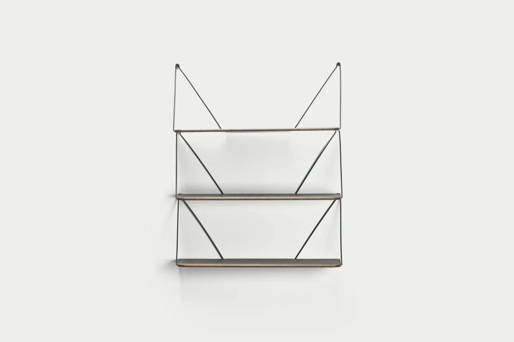 Artisan / Nivo / Minimalistisch Wandrek met Metaaldraad en Boekensteunen