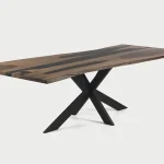 Domir / Epoxy Tafel met Walnoten Schaaldelen en Matrixpoot