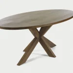 Sage / Walnoten Deens Ovale Tafel met Matrixpoot
