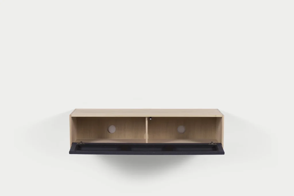 Fender / Massief Eiken Hangend TV-Meubel met Speakerdoek