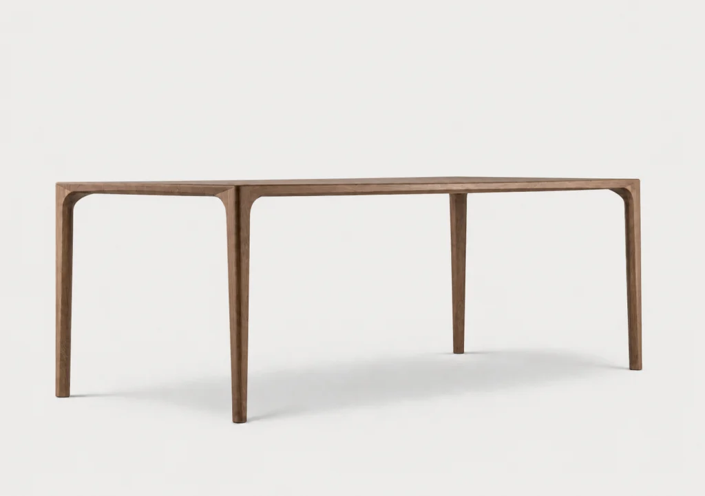 Elva / Massief Eiken of Walnoten Eettafel met Doorlopende Poten
