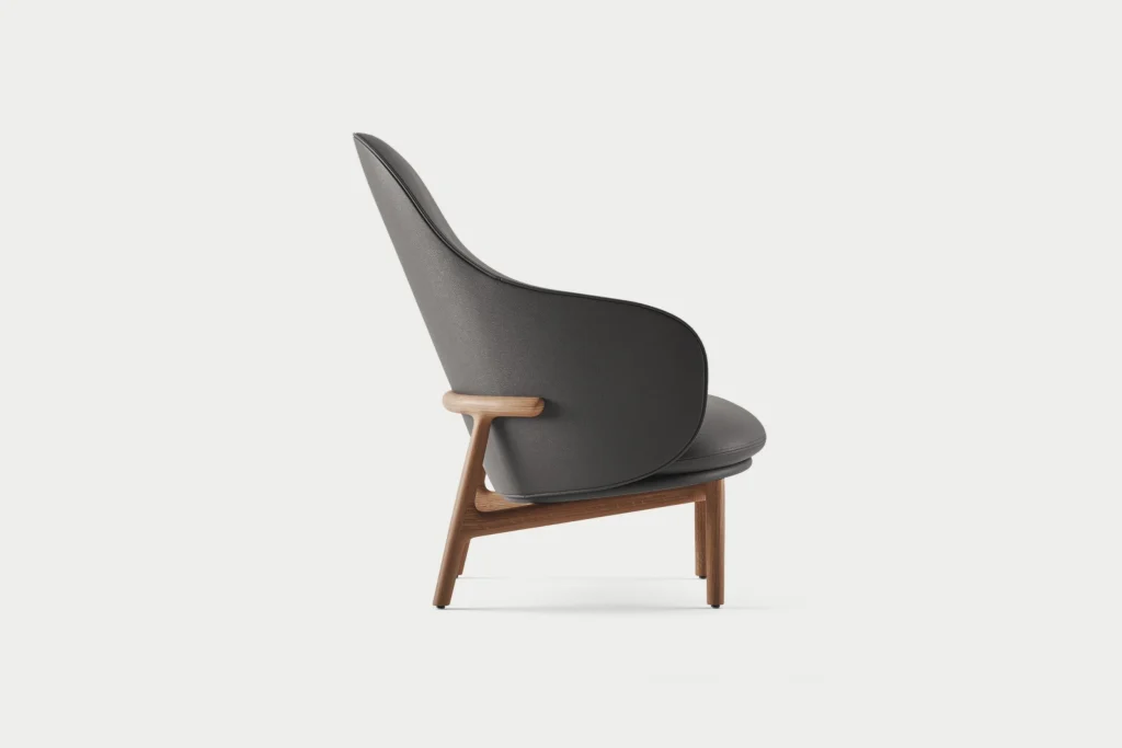 Artisan / Mela Lounge High / Fauteuil met Hoge Rug en Houten Details