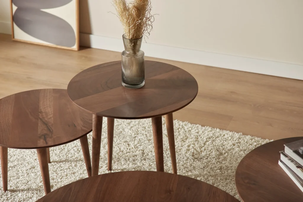 Pebbles / Ronde Walnoten Salontafel